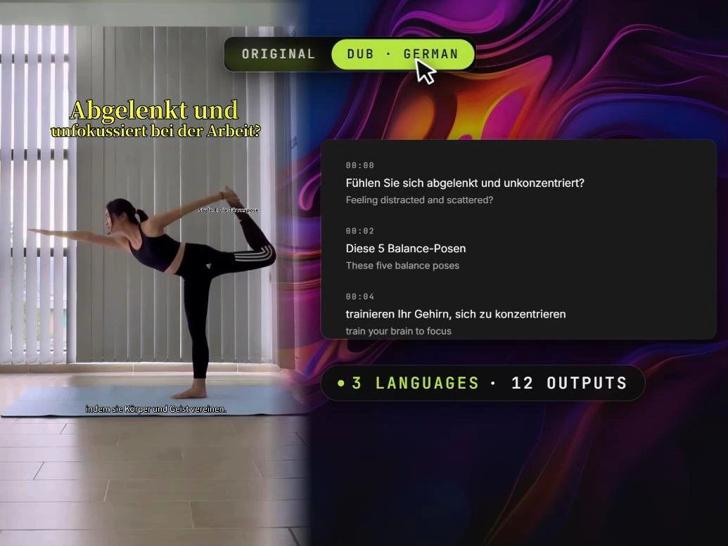 Dubsmith video dubbing — emotion-matched voices per speaker